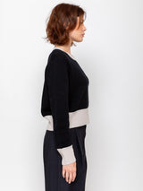 Round Neck Sweater - Noir and Fog