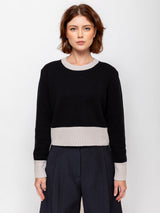Round Neck Sweater - Noir and Fog