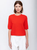 Short Sleeve Sweater - Maraschino Cherry