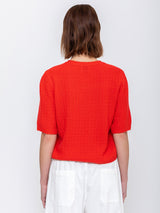 Short Sleeve Sweater - Maraschino Cherry