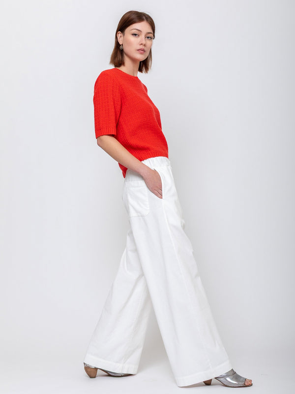 Short Sleeve Sweater - Maraschino Cherry