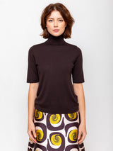 Short Sleeve Turtleneck Sweater