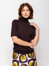Short Sleeve Turtleneck Sweater