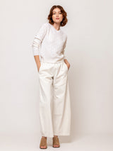 V-Neck Cashmere Sweater - Fleur de Sel