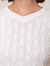 V-Neck Cashmere Sweater - Fleur de Sel