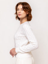 V-Neck Cashmere Sweater - Fleur de Sel