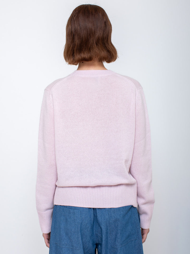 Allude - Long Sleeve Sweater - Pink - Verdalina