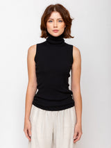 Sleeveless Turtleneck Sweater - Black