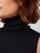 Sleeveless Turtleneck Sweater - Black
