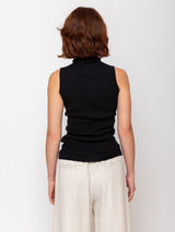 Sleeveless Turtleneck Sweater - Black