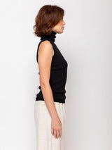 Sleeveless Turtleneck Sweater - Black