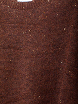 Allude - Short Sleeve Sequin Sweater - Dark Brown - Verdalina