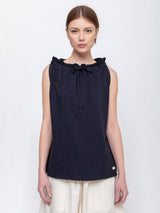 Atlantique Ascoli - Sleeveless Knit Top - Navy - Verdalina