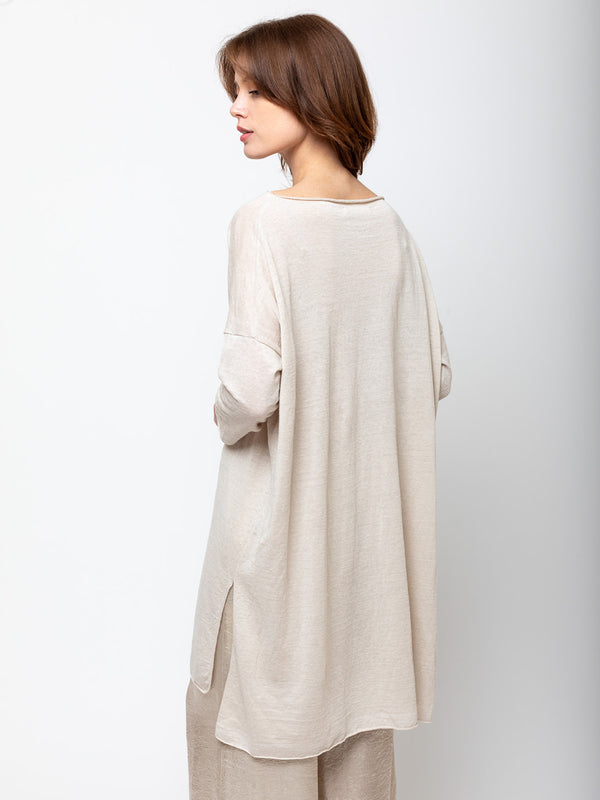 Linen Knit One-Piece Dress - Ivory