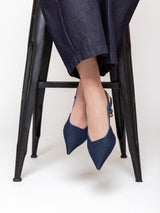 Audrey Sling Backs - Blue Denim