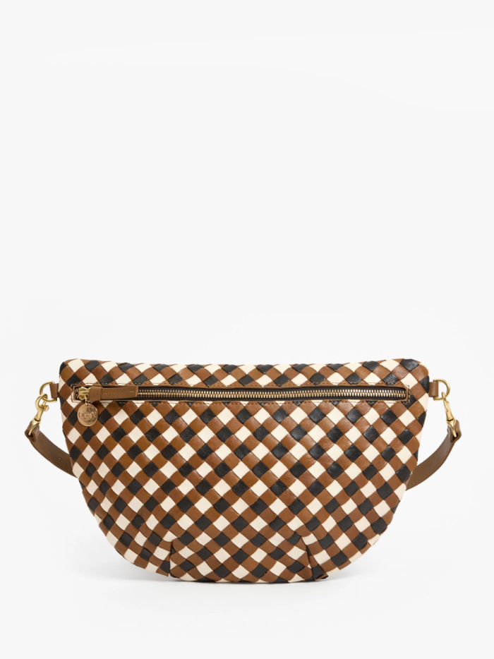 Clare V. | Grande Fanny - Medium Woven Diagonal - Oat Multi