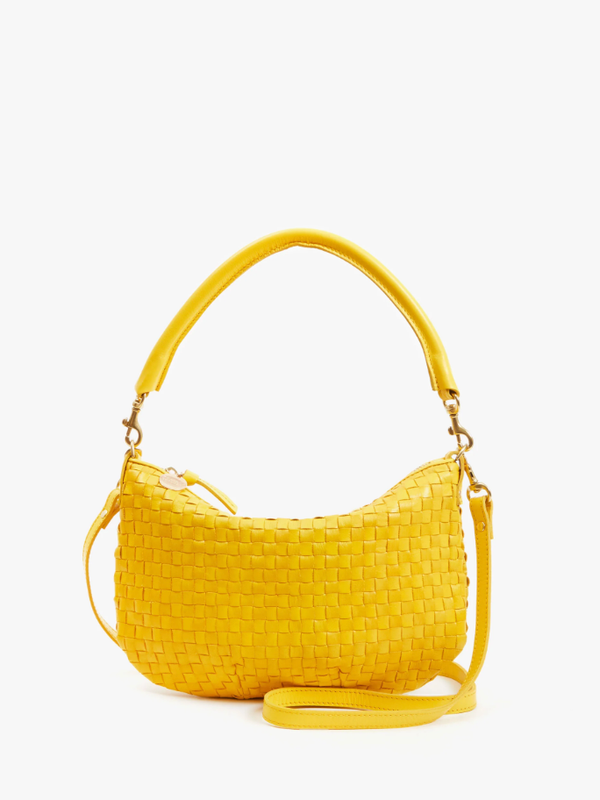 Clare V. - Petit Moyen Messenger - Snapdragon Woven Checker - Verdalina