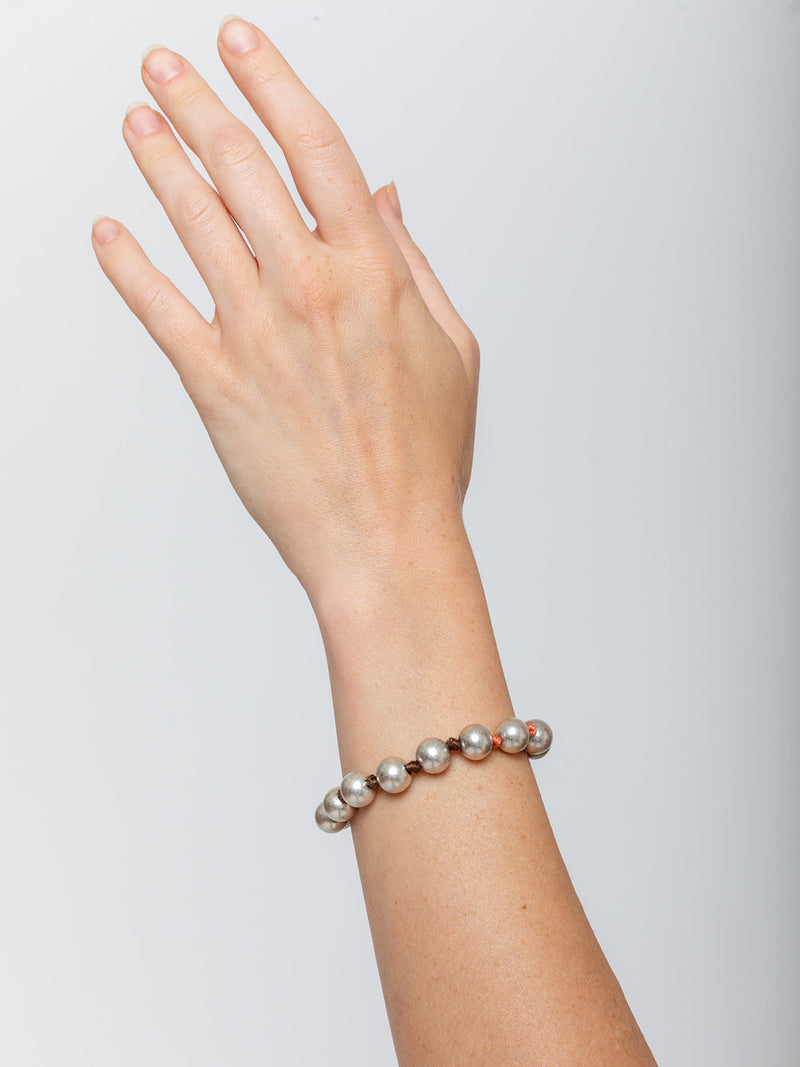 Clare V. - Beaded Strand Bracelet - Silver - Verdalina