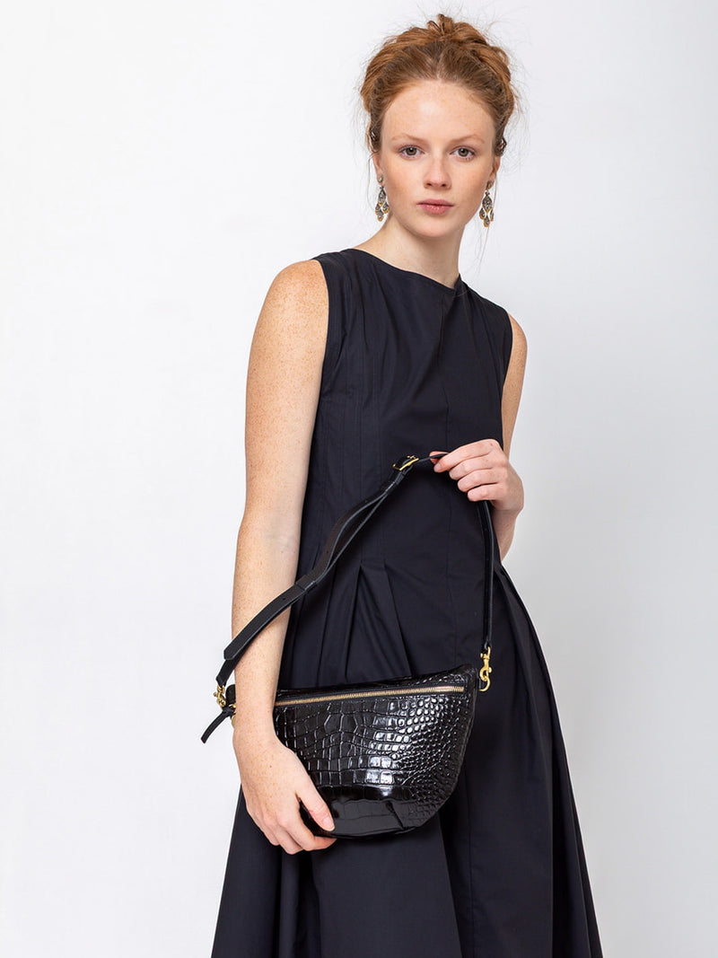 みなこ様 quatre bag Clare V. | Grande Fanny - Congo Croco - Black | Verdalina