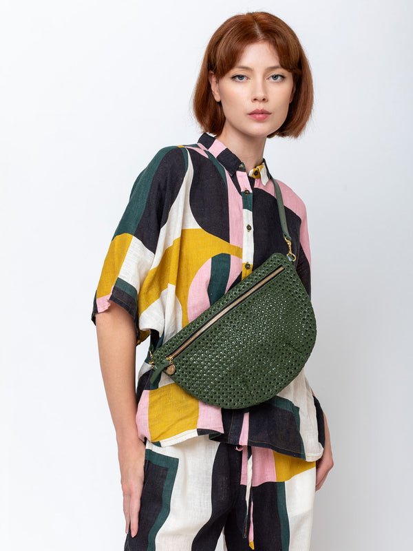 Clare V. - Grande Fanny - Army Rattan - Verdalina