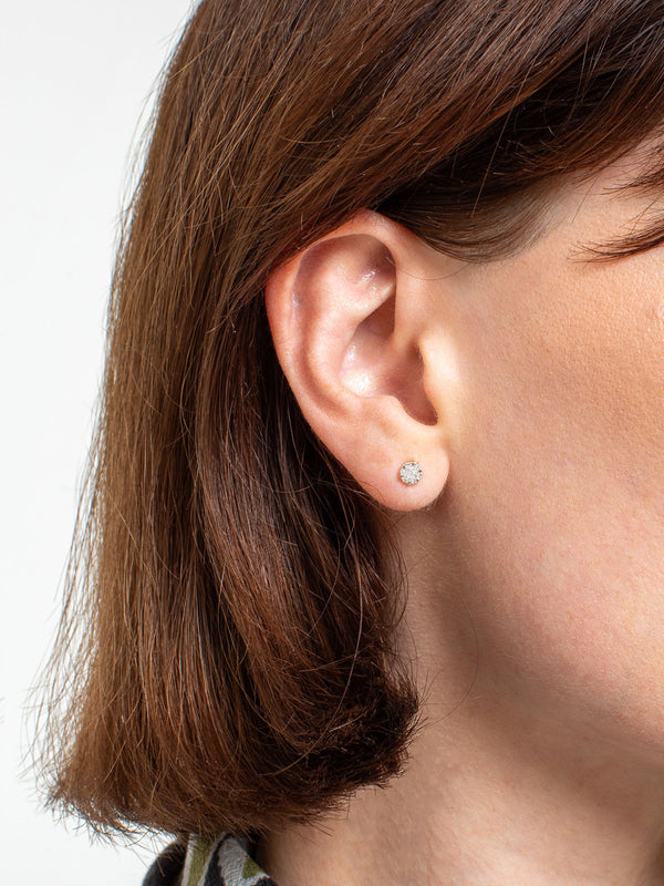 Dalbit - Pave Diamond Studs - 14K - Verdalina
