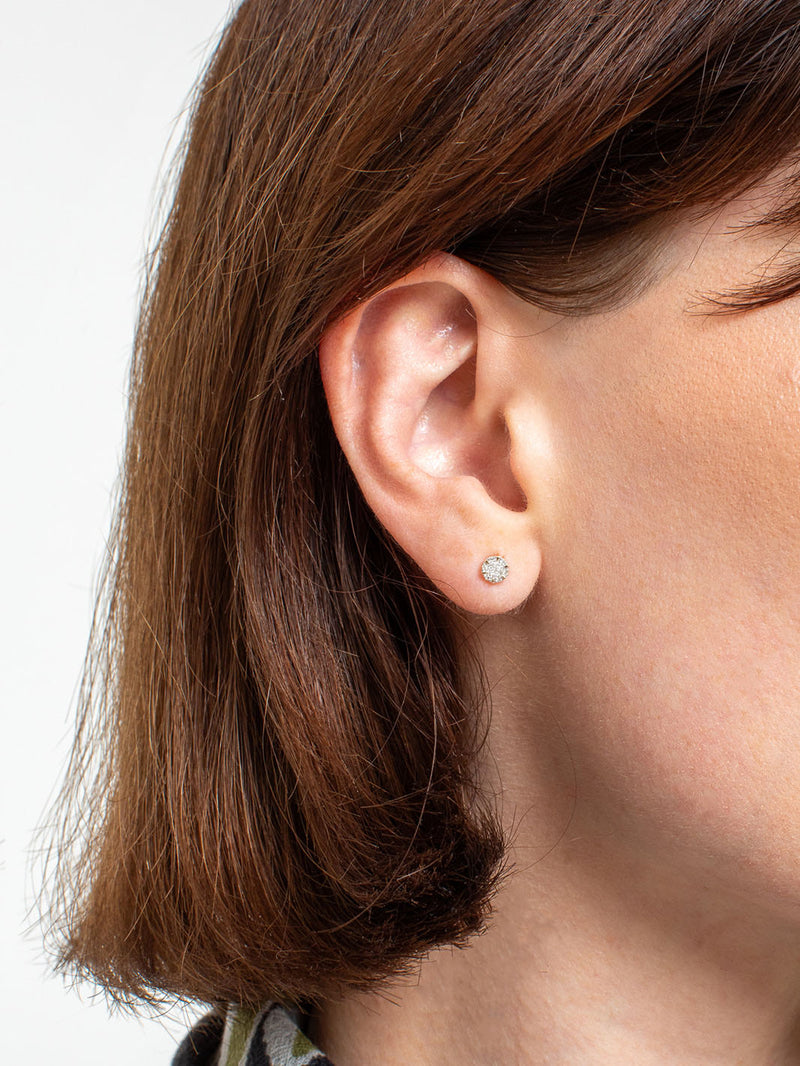 Dalbit - Pave Diamond Studs - 14K - Verdalina