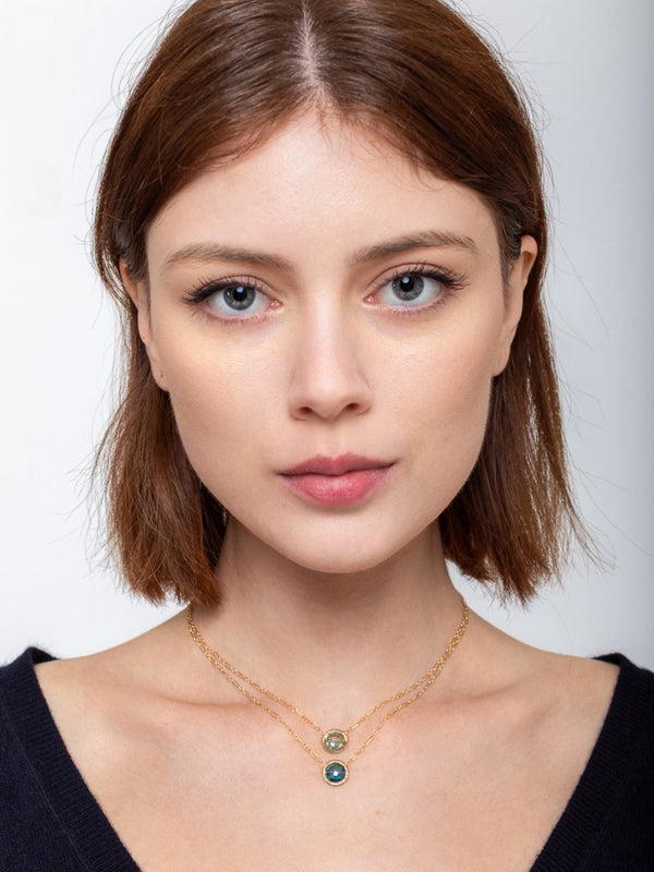 Green and Teal Quartz Double Necklace