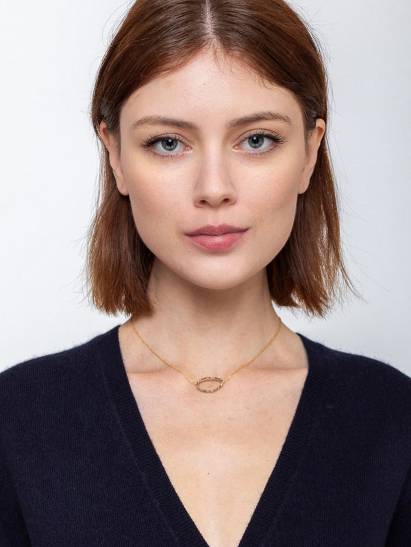 Gold and Labradorite Oval Necklace