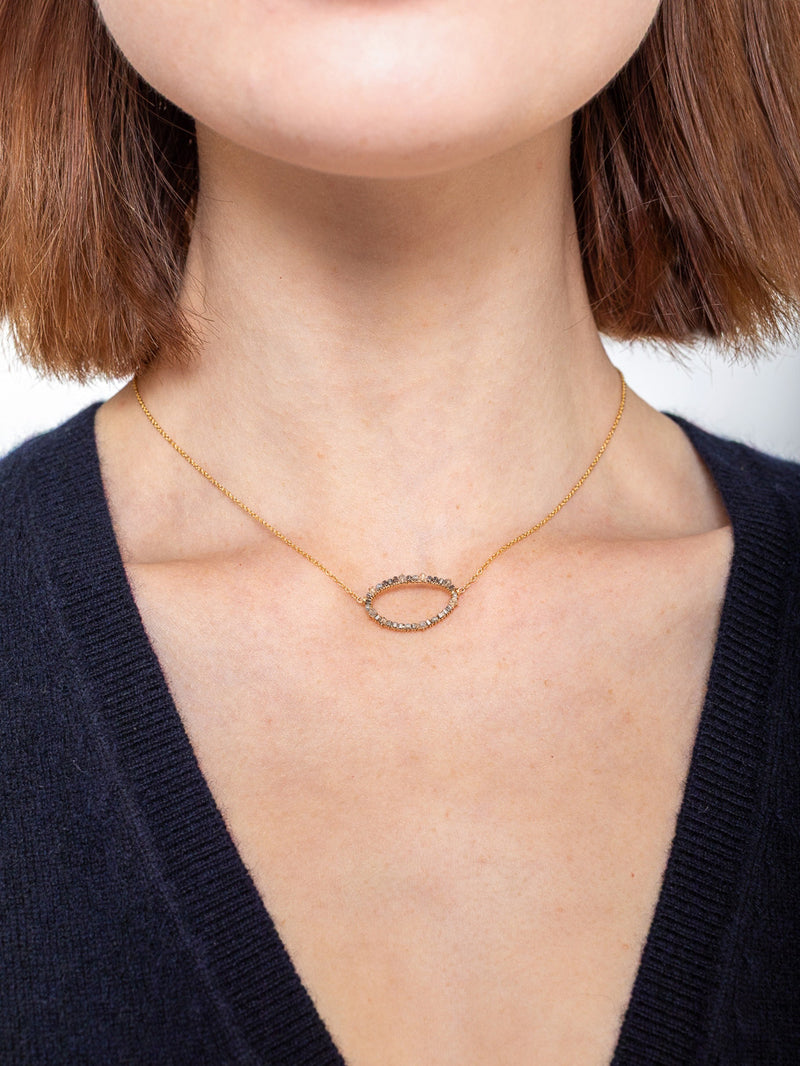 Gold and Labradorite Oval Necklace