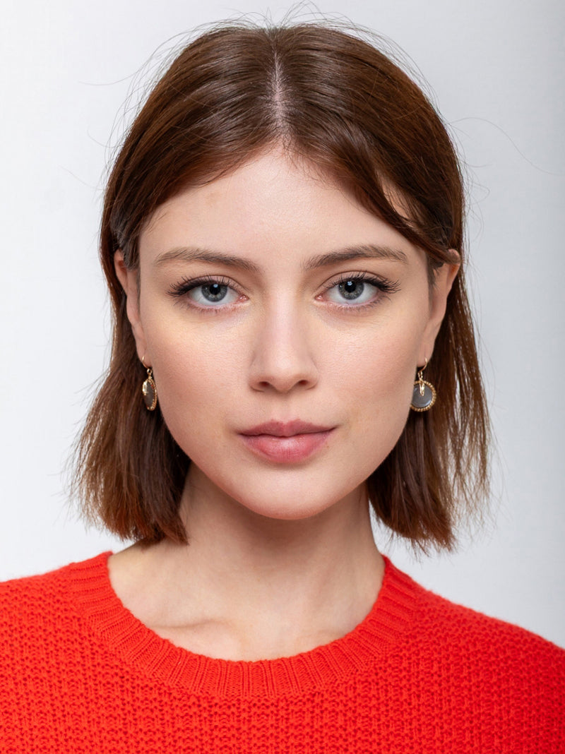 Greystone Round Drop Earrings