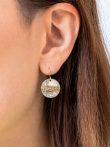Silver with Gold Wrap Round Earrings