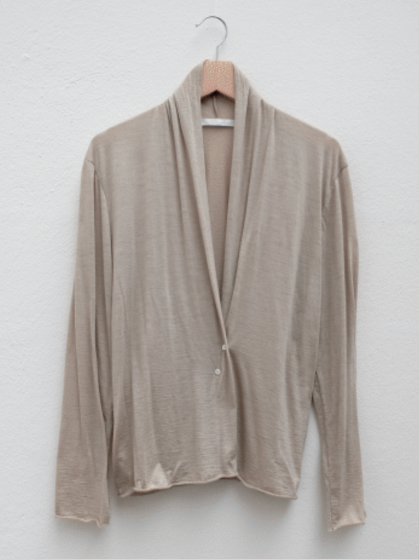 Elsa Esturgie - Osier Lightweight Wool Cardigan - Beige - Verdalina