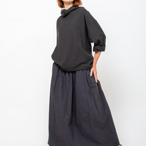 Elsa Esturgie | Ovale Cotton Skirt - Carbon | Verdalina