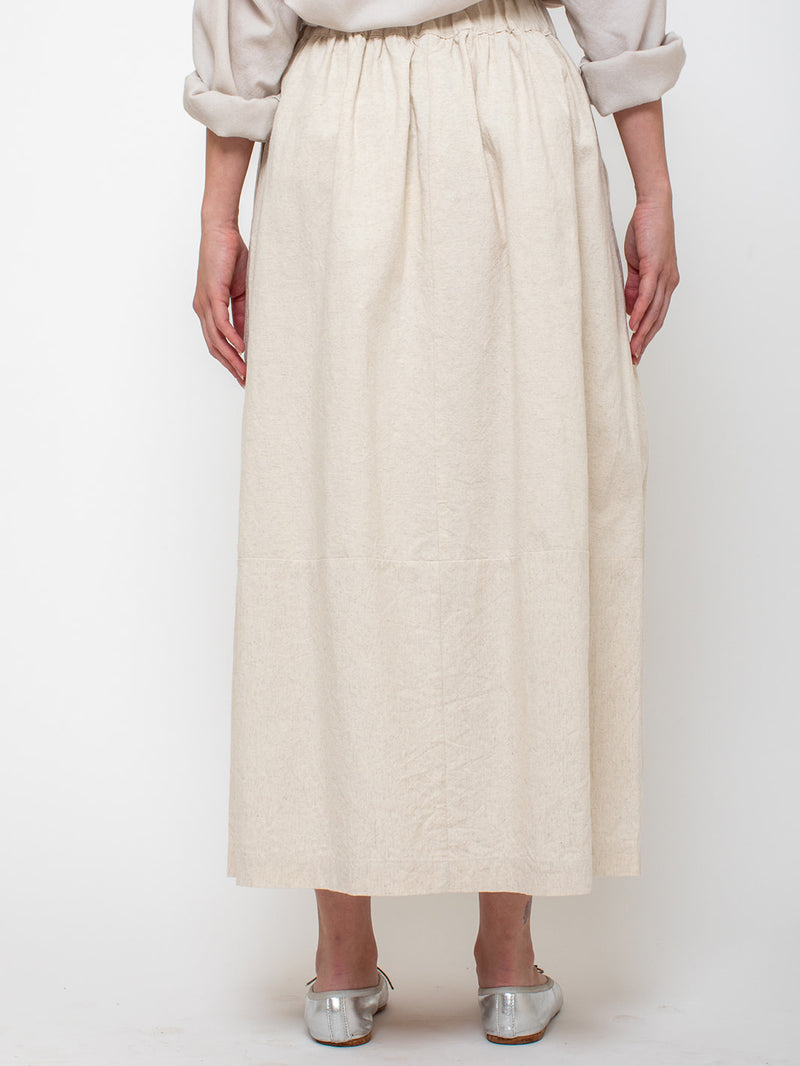 Elsa Esturgie - Ovale Cotton Skirt - Ecru - Verdalina