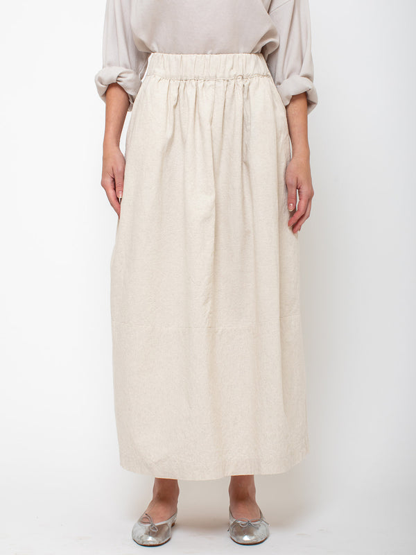 Elsa Esturgie - Ovale Cotton Skirt - Ecru - Verdalina