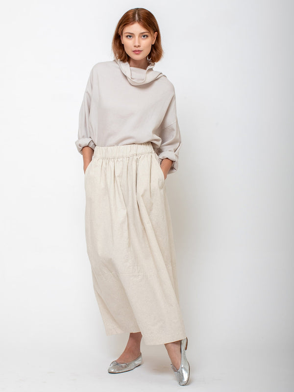 Elsa Esturgie - Ovale Cotton Skirt - Ecru - Verdalina