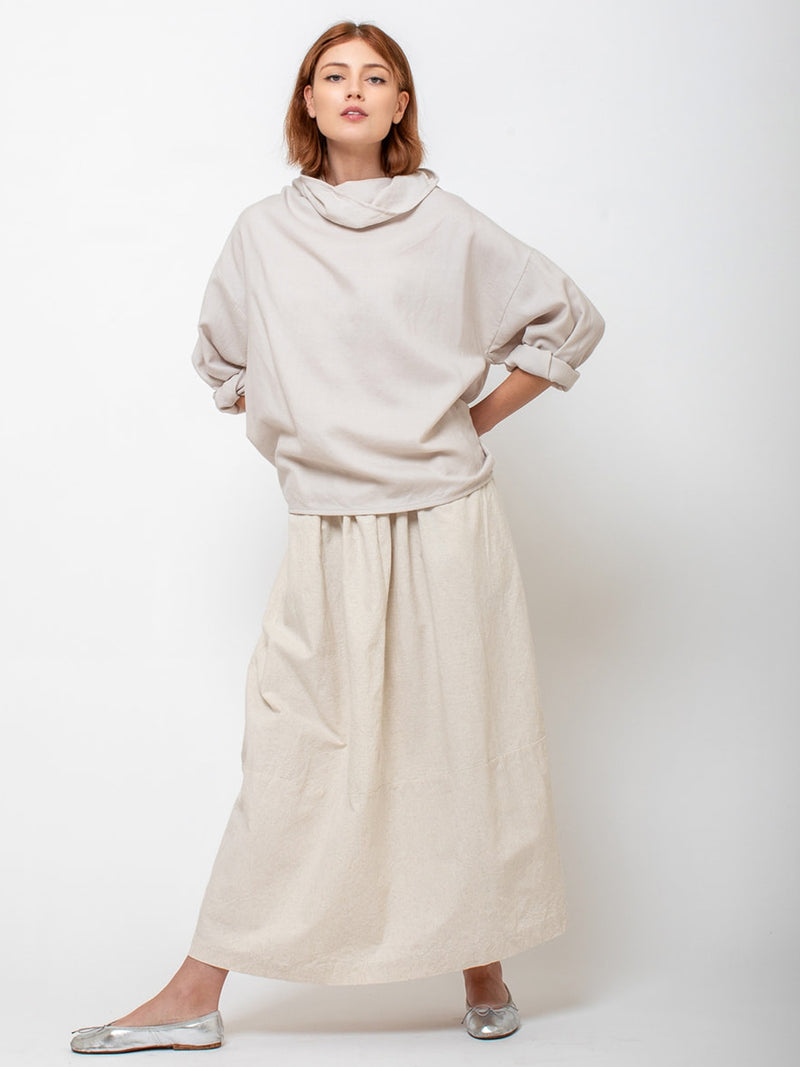 Elsa Esturgie - Ovale Cotton Skirt - Ecru - Verdalina