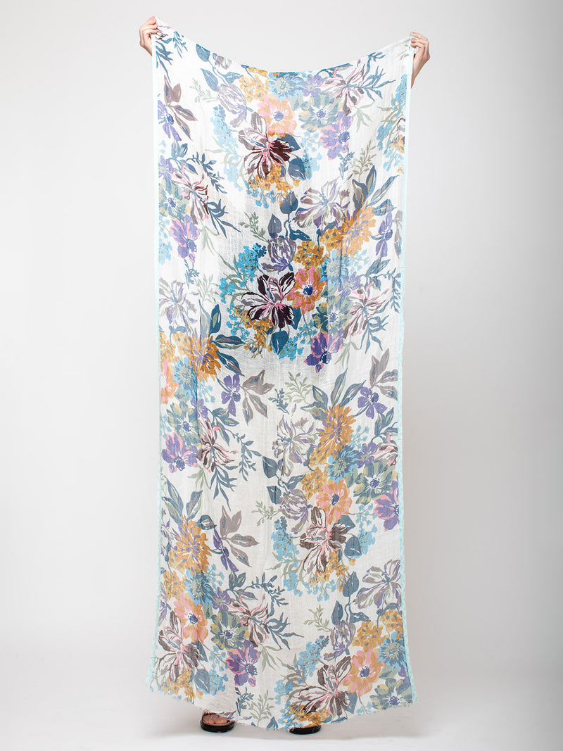 Epice - Classic Flowers Stole - White - Verdalina