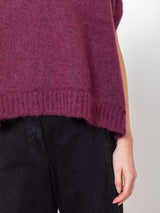 Gallego Desportes - Round Neck Mohair Sweater - Plum - Verdalina