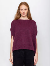 Gallego Desportes - Round Neck Mohair Sweater - Plum - Verdalina