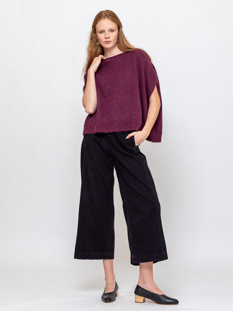 Gallego Desportes - Round Neck Mohair Sweater - Plum - Verdalina