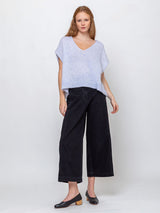 Gallego Desportes - V-Neck Mohair Sweater - Light Blue - Verdalina