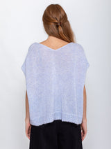 Gallego Desportes - V-Neck Mohair Sweater - Light Blue - Verdalina