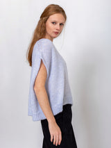 Gallego Desportes - V-Neck Mohair Sweater - Light Blue - Verdalina
