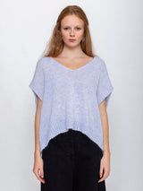 Gallego Desportes - V-Neck Mohair Sweater - Light Blue - Verdalina