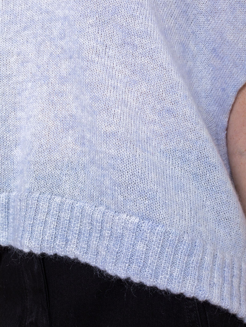 Gallego Desportes - V-Neck Mohair Sweater - Light Blue - Verdalina