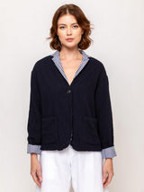 Gallego Desportes - Men's Style Jacket - Washed Wool Navy - Verdalina