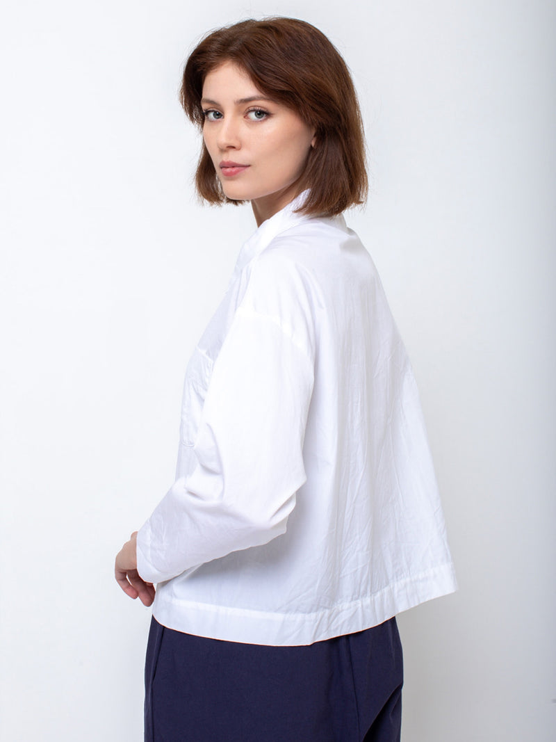Gallego Desportes - Denise Shirt - White Poplin - Verdalina