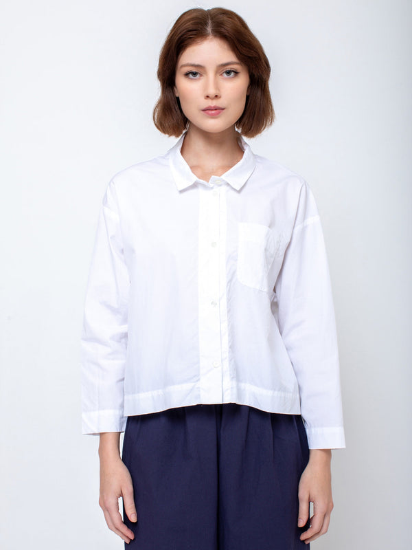 Gallego Desportes - Denise Shirt - White Poplin - Verdalina