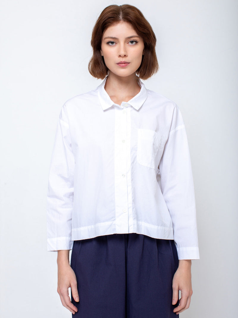Gallego Desportes - Denise Shirt - White Poplin - Verdalina